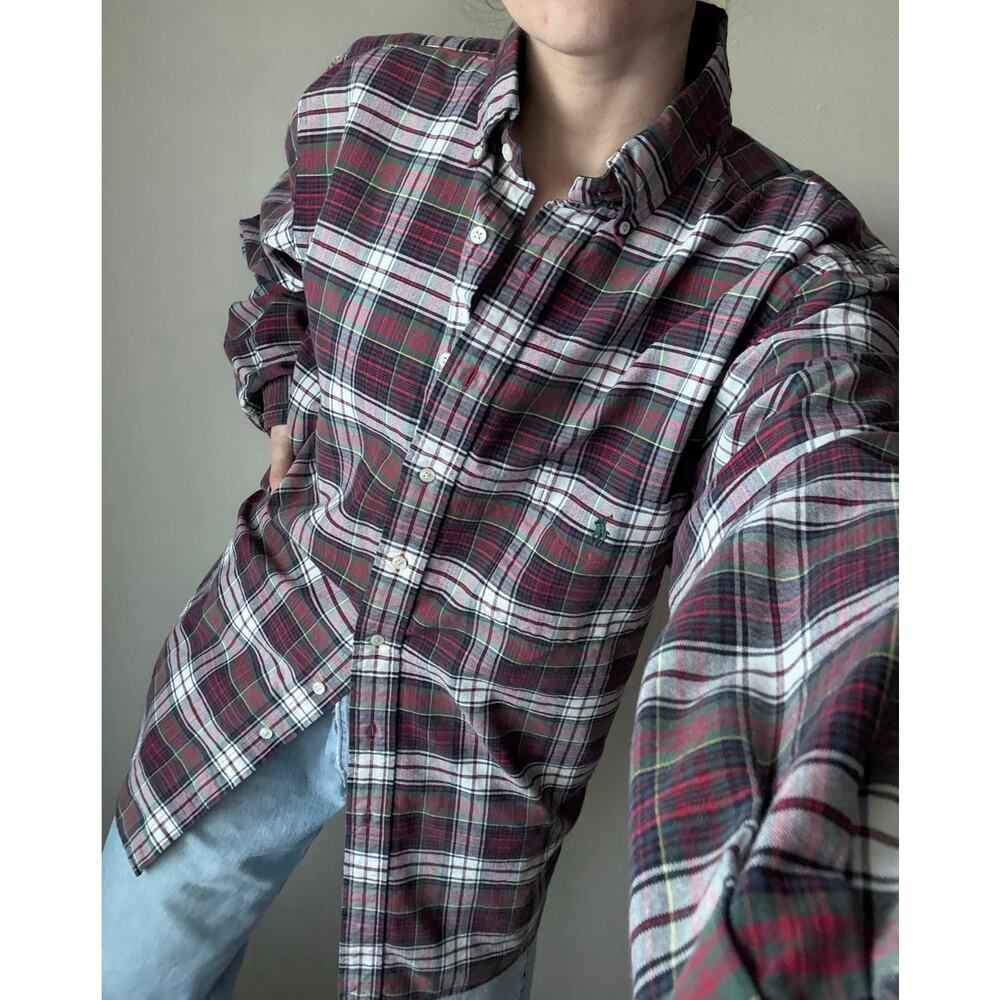 Ralph Lauren Plaid Button up Collegiate gorpcore granola outdoors christmas fall